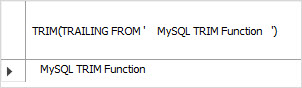 MySQL TRIM TRAILING example